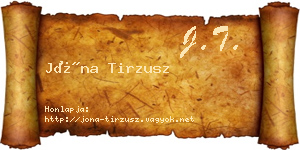 Jóna Tirzusz névjegykártya